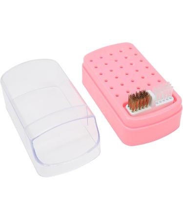 Nail Drill Bit Cleaning Brush Box 30 Hole Manicure Tools Compact Nail Drill Bit Holder Dustproof Display Stand for Nail Salon (Pink) - Buy Online on SooperMarket.com