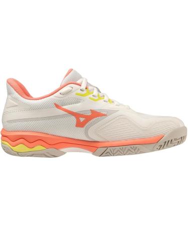 Mizuno Women's Wave Exceed Light 2 Tennis Shoes - 38 EU - White/Coral - Lightweight & Comfortable for Optimal Performance - Buy Online on SooperMarket.com