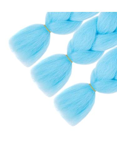 Jumbo Ombre Braiding Hair 3 Pack 24 Inch Synthetic Crochet Braids - Blue/Sky Blue - Buy Online on SooperMarket.com