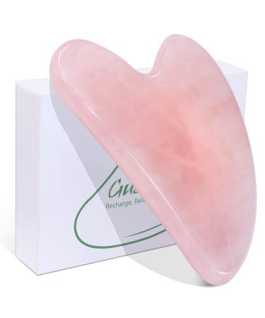 BAIMEI Gua Sha Facial Tool for Self Care  Massage Tool for Face and Body Treatment  Relieve Tensions and Reduce Puffiness - Rose Quartz