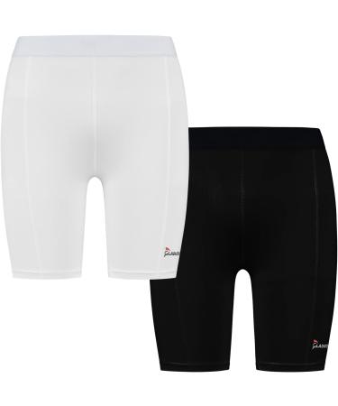 Shop Gladiator Sports Compression Shorts for Women - Black & White Size L | Ultimate Comfort & Performance - Buy Online on SooperMarket.com