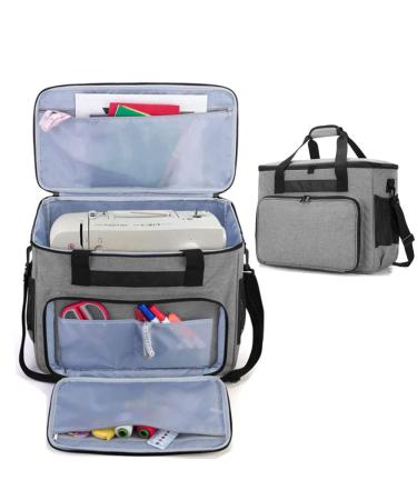 HomDSim Rolling Sewing Machine Carrying Case Universal Oxford Fabric Carry Tote Bag with Shoulder Strap Portable Padded Storage Dust Cover with Pockets for Sewing Machine and Accessories