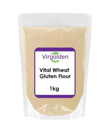 Vital Wheat Gluten Flour 1kg by Virgolden - Protein Source High Fiber Vegetarian & Vegan-Friendly Keto Seitan Non GMO