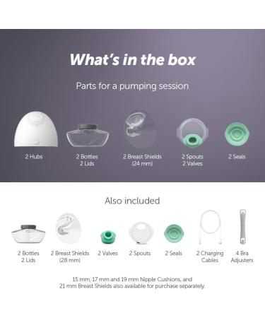 Elvie Nipple Cushions (2 x 19mm) Fitting in Elvie Pump and Elvie Stride | Enhance fit for Improved Suction Comfort and Efficiency. Available in 15 mm 17 mm 19 mm  - Buy Online on SooperMarket.com