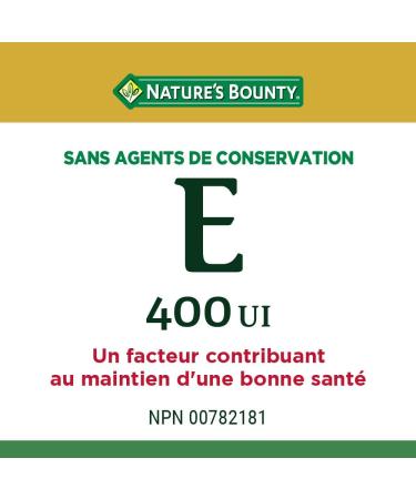 Nature's Bounty Vitamin E Pills And Supplement Helps Maintain Health 400Iu 200 Softgels - Buy Online on SooperMarket.com