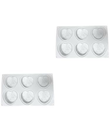 Zerodeko 2pcs Love Rose Mold Cake Mold Ice Cube Mold Rose Cake Pan Molds Silicone Shapes Silicone Mold Heart Shaped Ice Cube Trays Hear Cake Gum Paste Cheese Silica Gel Butter 3D