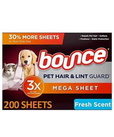 Member Mark Bounce Pet Hair and Lint Guard Mega Dryer Sheets with 3X Pet Hair Fighters Fresh Scent (200 ct.)