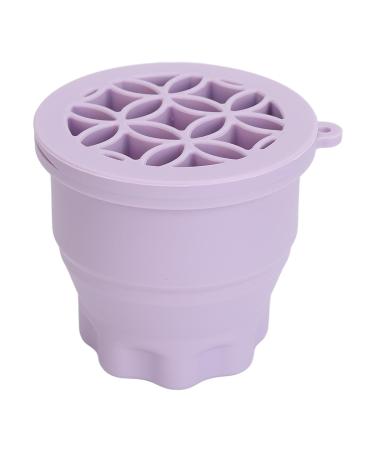 Buy Portable Silicone Makeup Brush Cleaner Cup - Drying Rack & Scrubber Bowl in Purple | Best Brush Cleaning Tool Online - Buy Online on SooperMarket.com