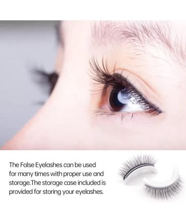 Fake eyelashes Self Adhesive False Eyelashes Reusable No Glue Eyeliner Needed Natural Fake Eyelashes 1Pair - Buy Online on SooperMarket.com