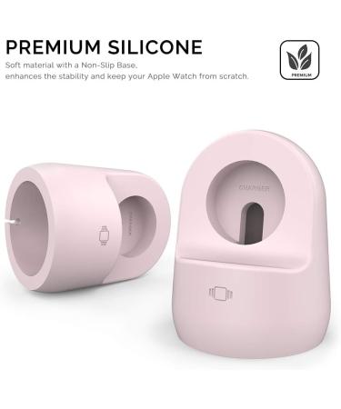 AhaStyle iWatch Stand Silicone Charging Dock Holder Accessories for Apple Watch Series 8/Ultra/SE2/7/6/SE/5/4/3/2/1(49/45/44/42/41/40/38mm)  Supports Nightstand ModeAdapters NOT Included(Pink) - Buy Online on SooperMarket.com