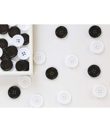 50PCS GANSSIA 1 Inch Black Resin Sewing Buttons for DIY Craft Decoration - Buy Online on SooperMarket.com