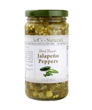 Jeffs Natural Diced Tamed Jalapeno Peppers, 12 Fluid Ounce -- 6 per case.6