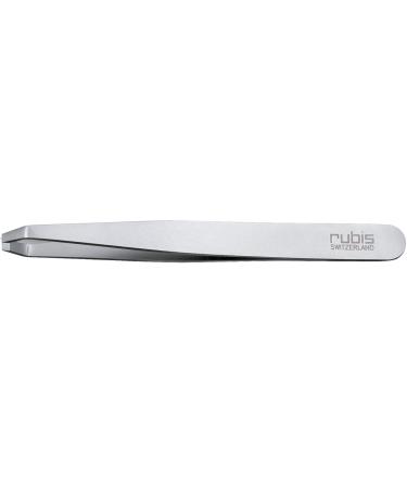 Tweezers Rubis cranked silver blister