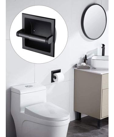 Recessed Toilet Paper Holder Wall Toilet Paper Holder Brushed Nickel Recessed Toilet Tissue Holder Includes Rear Mounting Bracket Black - Buy Online on SooperMarket.com