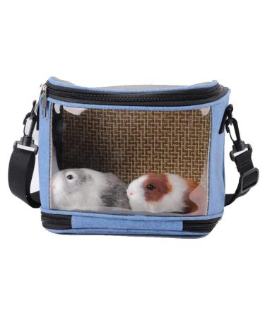 Osindii Bird Travel Cage Small Animals Hamster Carrier Bag PVC Transparent Parrots Travel Cage Breathable Pet Birds Bag Backpack with Shoulder Strap (blue)
