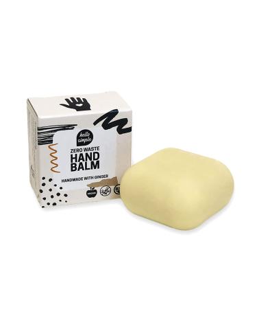 Hello simple - solid hand cream zero waste hand balm hand care - sustainable natural cosmetics without microplastics - 25g - plastic -free vegan (ginger)