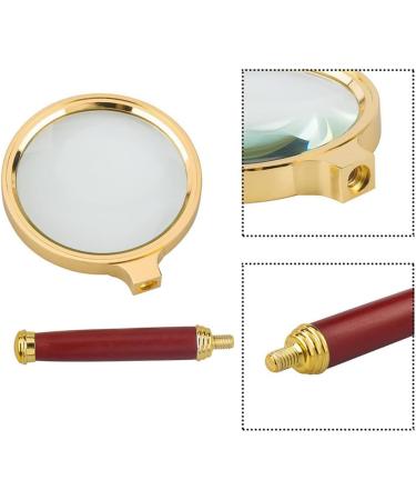 70mm 10X Handheld Magnifying Glass Shatterproof Reading Magnifier Real Glass Magnifying Lens with Imitation Mahogany Handle for Science Reading Book Inspection - Buy Online on SooperMarket.com
