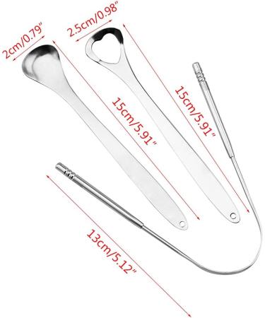 Buy Premium 2-Piece Stainless Steel Tongue Scraper Set - Versatile Schaber Tools for Effective Stain Removal | International Shipping Available - Buy Online on SooperMarket.com