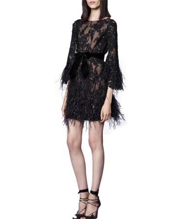 FQTANJU 2 Yards Black Ostrich Feather Fringe Trim Ribbon for Sewing, Crafts, and Clothing DIY - Buy Online on SooperMarket.com