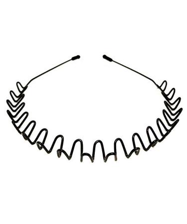 Premium Unisex Hair Bands for Men & Women | Slip-Resistant Elastic Hoops | Corrugated Black Sports Accessories - Buy Online on SooperMarket.com