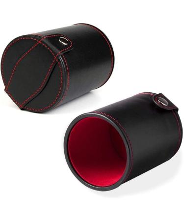 Cooyeah Red Pu Leather Dice Cup Set with 5 Standard Dices for Yahtzee, Farkle, Backgammon - Bar Party Craps Game - 1 Pack - Buy Online on SooperMarket.com