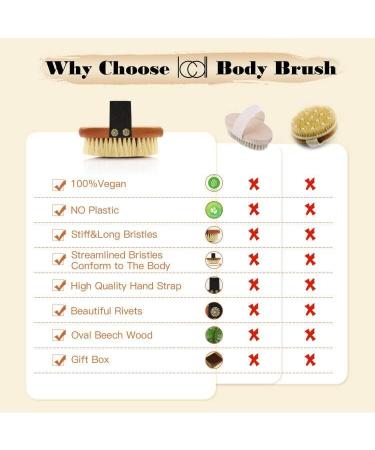 ICANdOIT High Strength Dry Body Brush - Natural Bristle Exfoliating Massage Brush for Cellulite, Lymphatic Drainage, and Soft Skin - Stiff Tampico Fiber for Improved Circulation and Ingrown Hair Prevention - Buy Online on SooperMarket.com