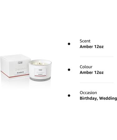Hotel Collection Luxury Scented Candle Gift for Women | 12oz Amber | 35 Hours Burn Time | Natural Wax Blend by The Copenhagen Company - Buy Online on SooperMarket.com