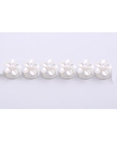New: Bridal Jewellery Curlie Curlies Flower Pearl 6 pcs