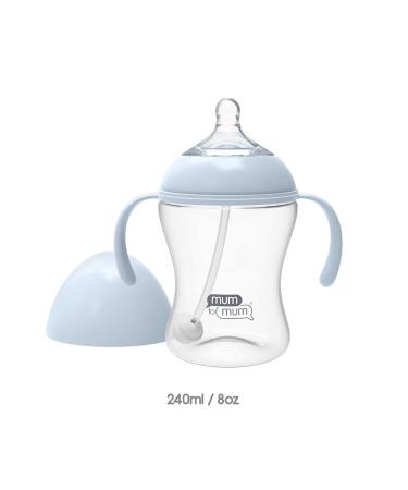 MUM TO MUM Self-Grip Baby Bottles 8oz with L Flow Rate Nipples 2-Pack - Ages 6-12 Months (MM106AA) - Buy Online on SooperMarket.com