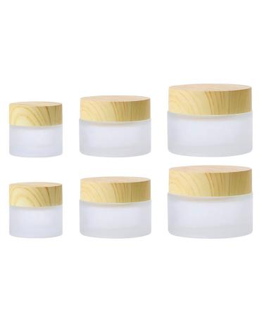 Cosmetics can Zuzer 6PCs cosmetics doses cosmetic can cosmetic cans empty cosmetics container Small glass socket jar creams with lid for cream lotion masks cosmetics nail art (10ml 30ml 50ml)