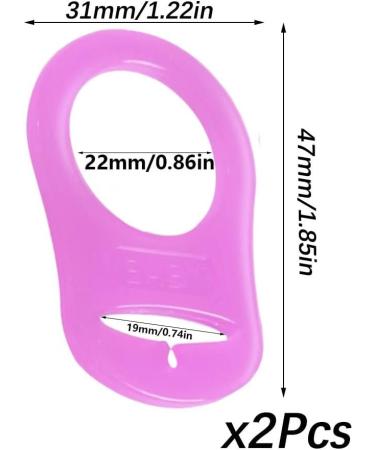 2 Pcs Silicone Dummy Clip Adapter Set for Button-Style Pacifiers - Purple - Buy Online on SooperMarket.com