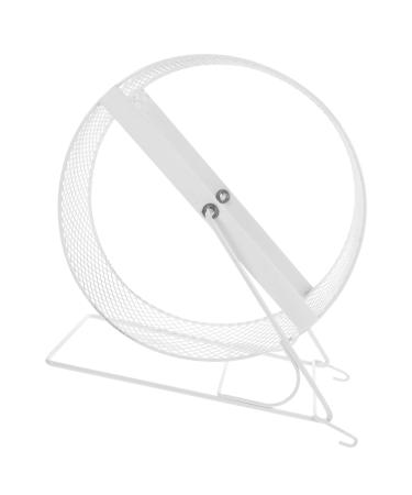 iplusmile Hamster Running Wheel Chinchilla Wheel Chinchilla Sports Wheel Pet Running Wheel Cage Accessories Hamster Exercise Ball Hamster Toy Car Accessories Hamster Wheel The Rat Iron Mute 32X19X36.5CM white