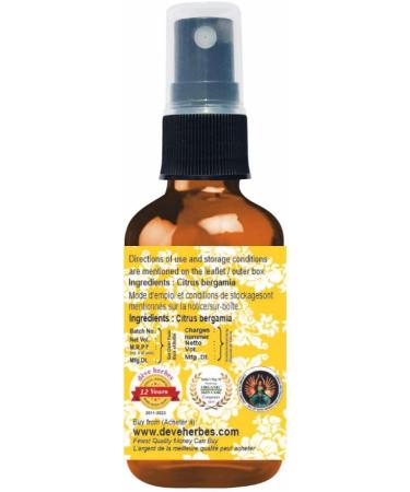 Deve Herbes Pure Bergamot Floral Water (Hydrosol) (Citrus bergamia) 100% Natural Therapeutic Grade 100ml (3.38 oz) - Buy Online on SooperMarket.com
