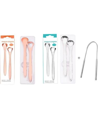 Buy Premium 2-Piece Stainless Steel Tongue Scraper Set - Versatile Schaber Tools for Effective Stain Removal | International Shipping Available - Buy Online on SooperMarket.com