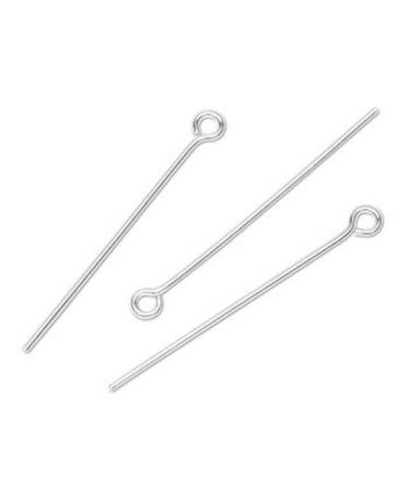 20pcs Adabele Authentic Sterling Silver Eye Pins 25mm (1 inch) for Jewelry Beading Threading Making (Wire 0.6mm/22 Gauge/0.024 Inch) SS411 20 25mm