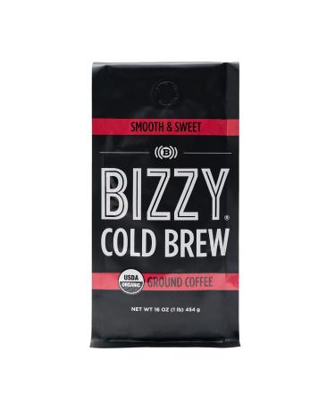 Bizzy Organic Cold Brew Coffee | Smooth & Sweet Blend | Coarse Ground Coffee | Micro Sifted | Specialty Grade | 100% Arabica | 1 LB Smooth & Sweet 1 Pound (Pack of 1)