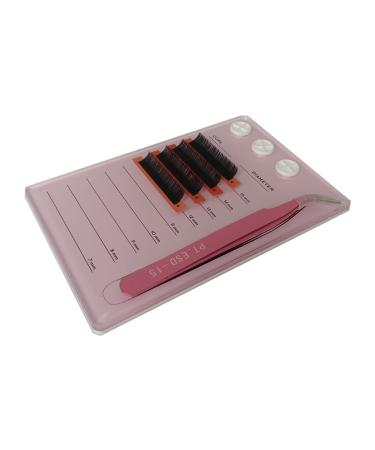 Acrylic Eyelash Grafting Pallet with Glue Cups and Storage Gasket Pads - Pink - Buy Online on SooperMarket.com