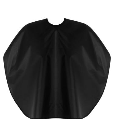 Professional Short Barber Cape Waterproof Nylon Salon Hair Cutting Cape Hair Dye Salon Cape for Unisex Makeup Apron for Hair Color Comb-out Styling Apparel Shampoo and More (Black)