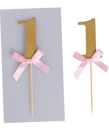Gadpiparty 10 Pcs First Birthday Wedding Fondant Topper Baby Shower 1st Birthday 1 Year One Year Old Birthday Cake Picks Stick Glitter Cupcake Picks Cakes Cake Topper Insert Card Number - Buy Online on SooperMarket.com
