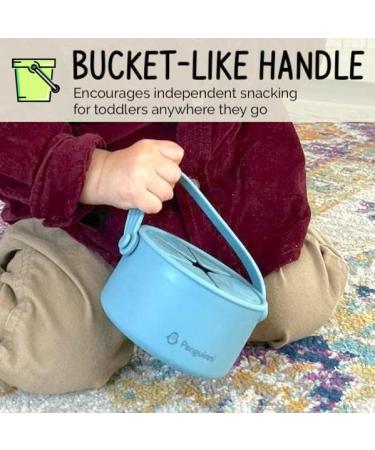 MYINNI Penguinni Spill Proof Snack Cup for Toddlers - Travel-Friendly with Lid | No Spill Snack Catcher with Bucket Handle | Octopus Orange - Buy Online on SooperMarket.com