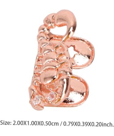 Anneome 1pc Scorpion Single Braces Men Decor Hip Hop Clothes for Men Vampire Decor Single Grill Cap Golden 2X1cm - Buy Online on SooperMarket.com