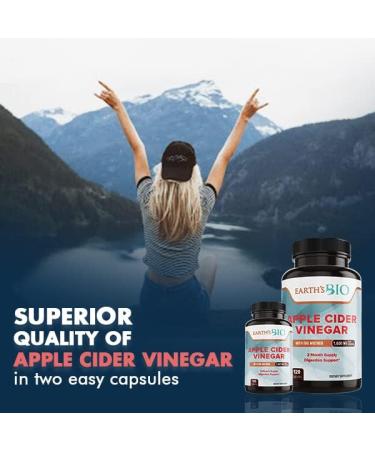 Earth's Bio 1600mg Apple Cider Vinegar with Mother - 120 Vegan Capsules | Supports Weight Loss, Digestion & Immune System | 2 Month Supply - Buy Online on SooperMarket.com
