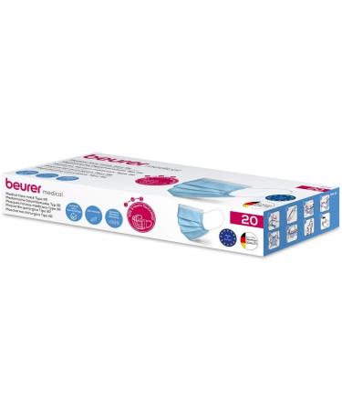 Buy Beurer MM 15 Type IIR Medical Face Masks - 3-Layer Protection Made in EU 20 Pieces | International Shipping Available - Buy Online on SooperMarket.com