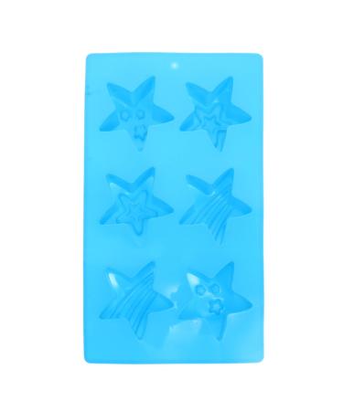 Six-Hole Five-Pointed Star Mold Silicone Fondant molds Cookie Silicone Jelly molds Casting Chocolate Wax Candy molds Silicone Soap Making Mold 3D Handmade soap ice Cubes