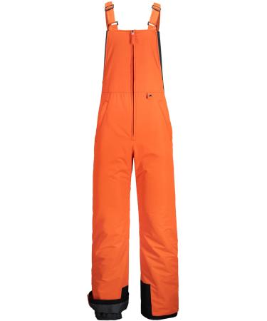 GEMYSE Men's Winter Waterproof Ski Bib Overalls Insulated Snowboarding Pants Medium Classic Orange Black