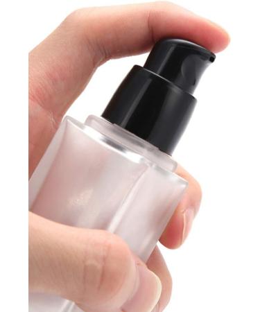 minkissy 3pcs Empty Glass Pump Bottles Square Cosmetic Bottles Refillable Makeup Dispensers for Foundation Lotion Cream 30ml (Black Cap) - Buy Online on SooperMarket.com
