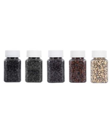 Grain Hair Extensions - 500 PC 5mm Silicone Microring Link Rings in Light Brown - 5 Colors Available - Buy Online on SooperMarket.com