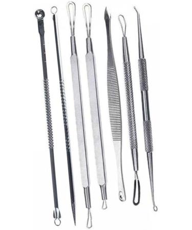WOONEKY 14 Pcs Blackhead Extractor Blackhead Removal Tool Extractor Tools Comedone Extractor Silver - Buy Online on SooperMarket.com