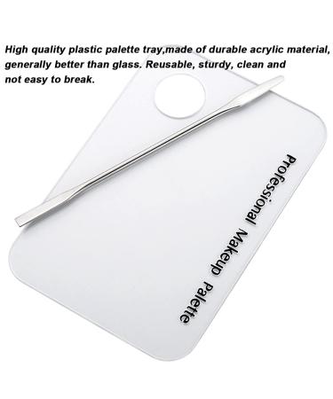 2-Pack Professional Makeup Palette & Spatula - Stainless Steel Cosmetic Tools for Eyeshadow Lipstick Nail Art & Foundation Mixing | Beauty Home Salon Essentials - Buy Online on SooperMarket.com