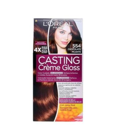 LOreal Paris Casting Creme Gloss Ba o De Color 554 Casta o Picante chestnut brown 6 pieces (1 pack)